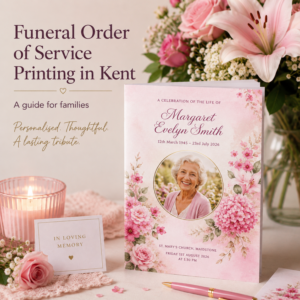 Funeral Order of Service Printing in Kent – Orchid Memories Funeral order of service printing in kent